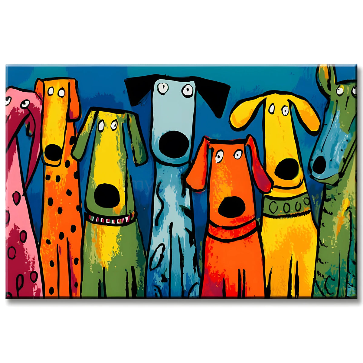 Painting by Numbers Art Four Colorful Dogs