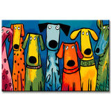 Painting by Numbers Art Four Colorful Dogs