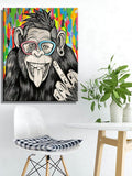 Malen nach Zahlen Kunst Tier Lustiger Affe mit Brille