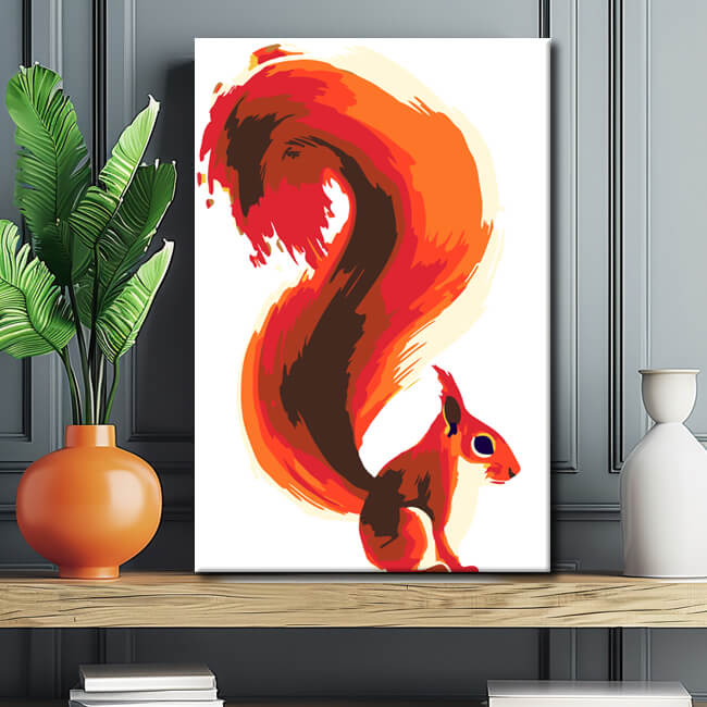 Painting by numbers art animal squirrel