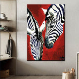 Malen nach Zahlen Kunst Tier Zwei Zebraköpfe