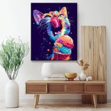 Grind nach Zahlen Leuchtender Katzenkopf