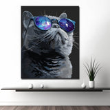 Grind nach Zahlen Katze mit Brille