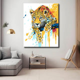Grind nach Zahlen Kunst Tier Leopard hangs rum