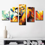 Painting by Numbers Art Animal Colorful Lion Face from the Front 5-piece