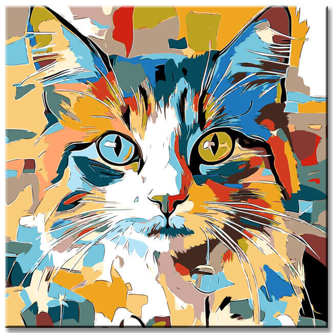 Malen nach Zahlen Bunte Katze Porträt