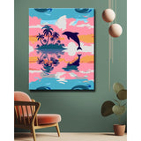 Painting by Numbers Art Animal Dolphin in the Evening Sun