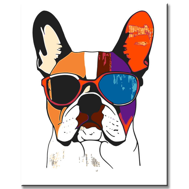 Malen nach Zahlen Abstrakte Kunst Bulldogge