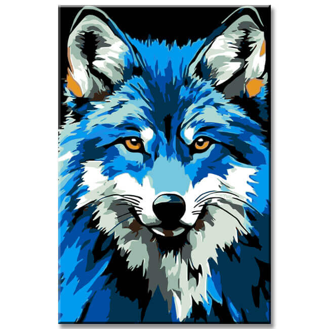Malen nach Zahlen Blauer Fuchs Tier Kunst