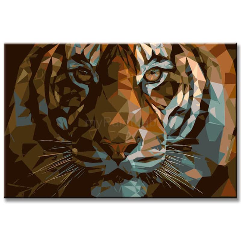 Malen nach Zahlen Polygon Art Tiger