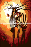 Malen nach Zahlen Grafik Tier Kunst Zebra 2-teilig Versand aus DE