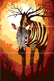 Malen nach Zahlen Grafik Tier Kunst Zebra 3-teilig