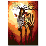 Malen nach Zahlen Grafik Tier Kunst Zebra