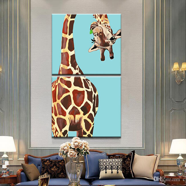 Malen nach Zahlen Giraffe mit gebogenem Hals 2-teilig Versand aus DE