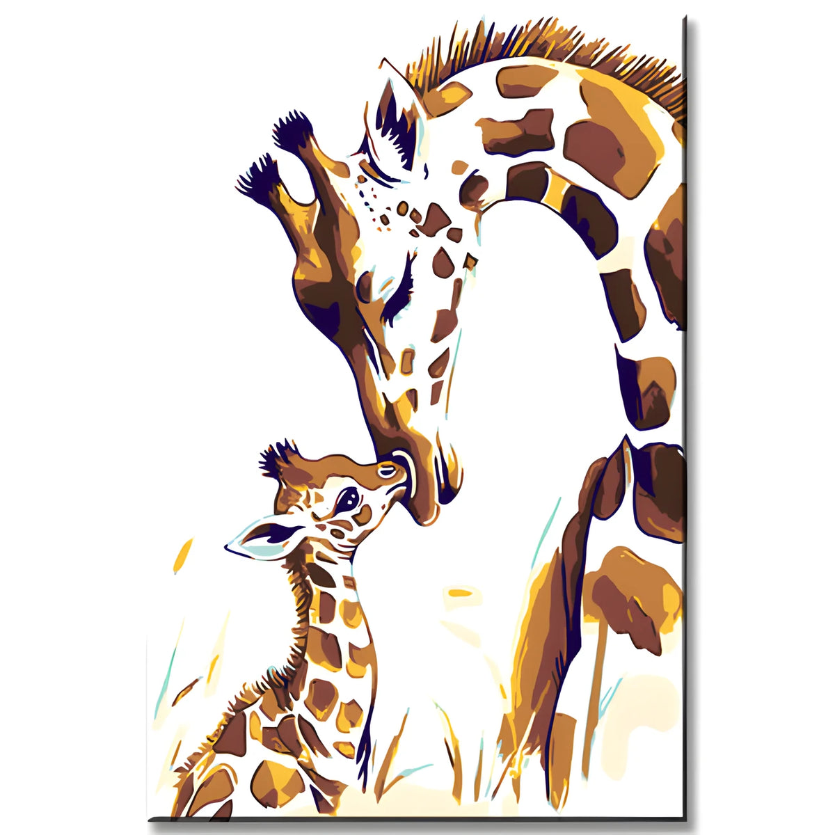 Malen nach Zahlen Giraffenmutter und Kind