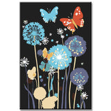 Malen nach Zahlen Schmetterlinge mit PusteBlumen