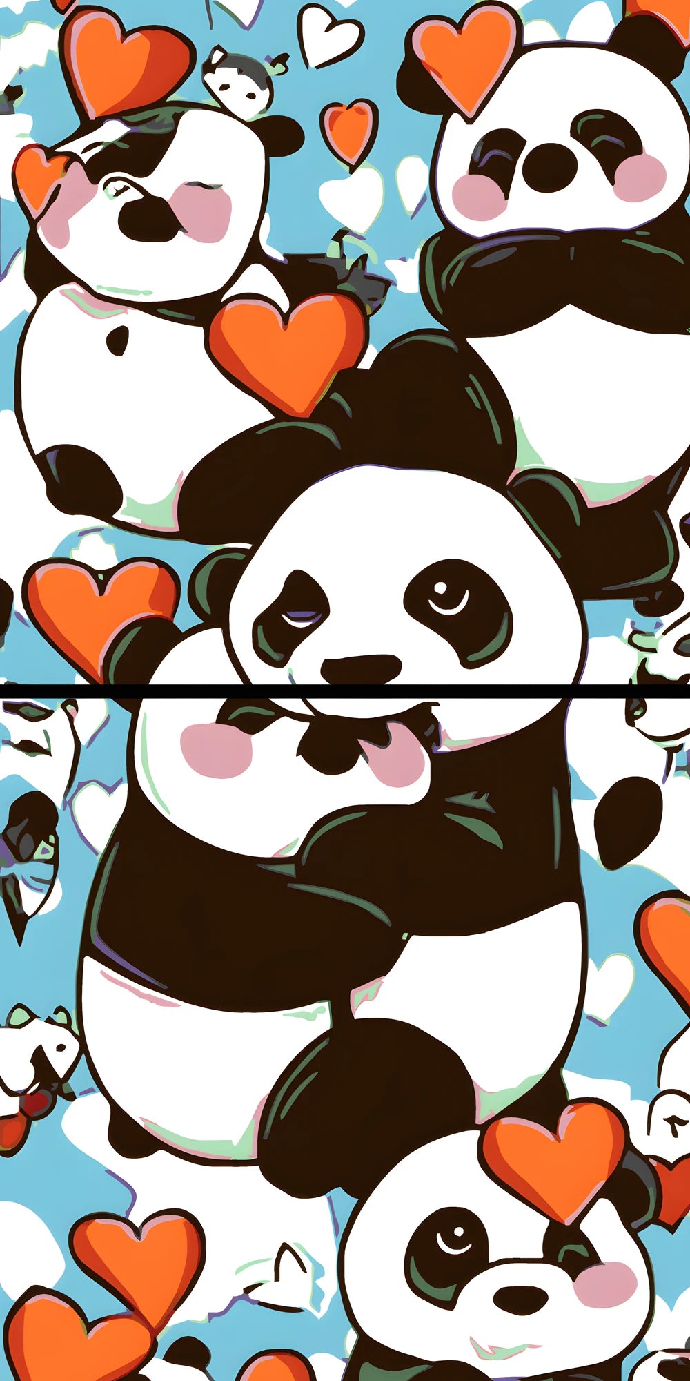 Malen nach Zahlen Panda Liebe 2-teilig