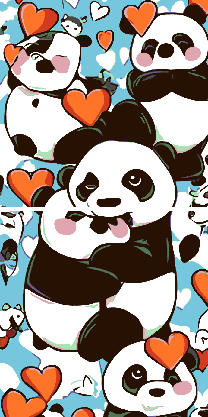 Malen nach Zahlen Panda Liebe 2-part Versand aus DE