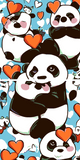 Malen nach Zahlen Panda Liebe 2-part Versand aus DE