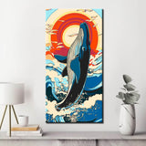 Malen nach Zahlen Wal sprint aus dem Meer