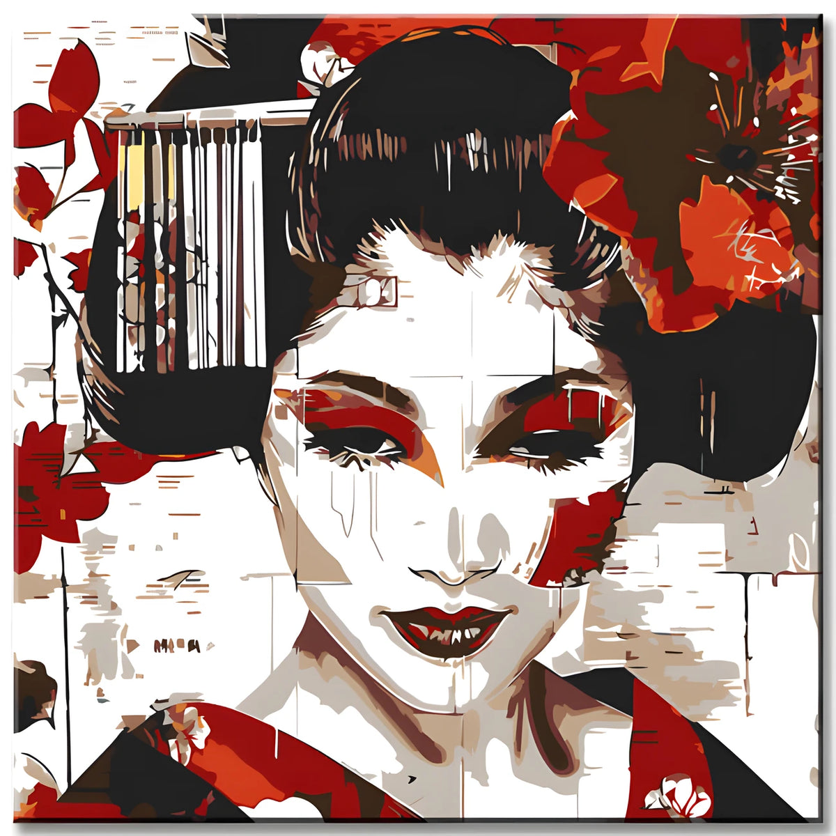 Malen nach Zahlen Kunstmalerei Geisha