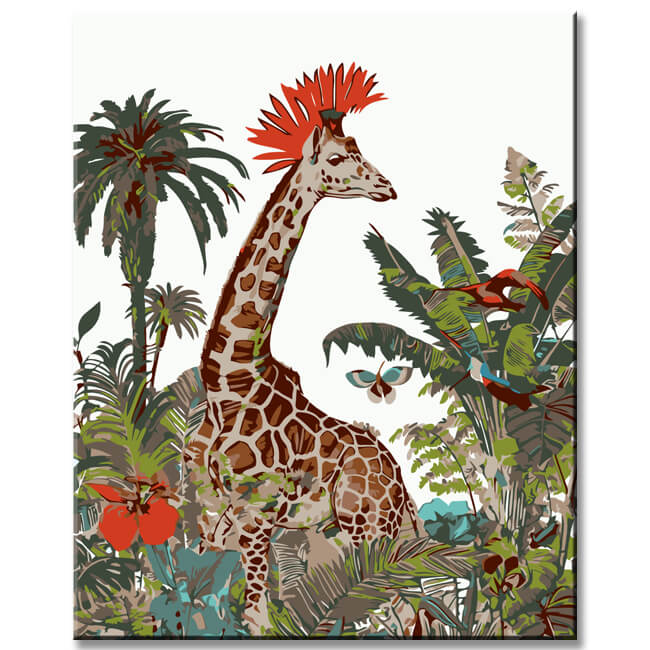 Malen nach Zahlen Tropische Giraffe