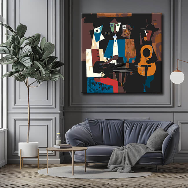 Malen nach Zahlen Kunst 3 Musiker