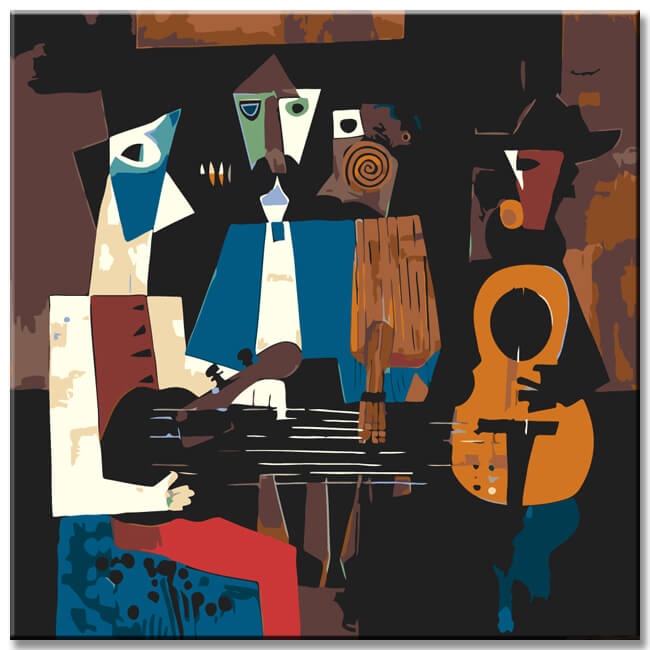Malen nach Zahlen Kunst 3 Musiker
