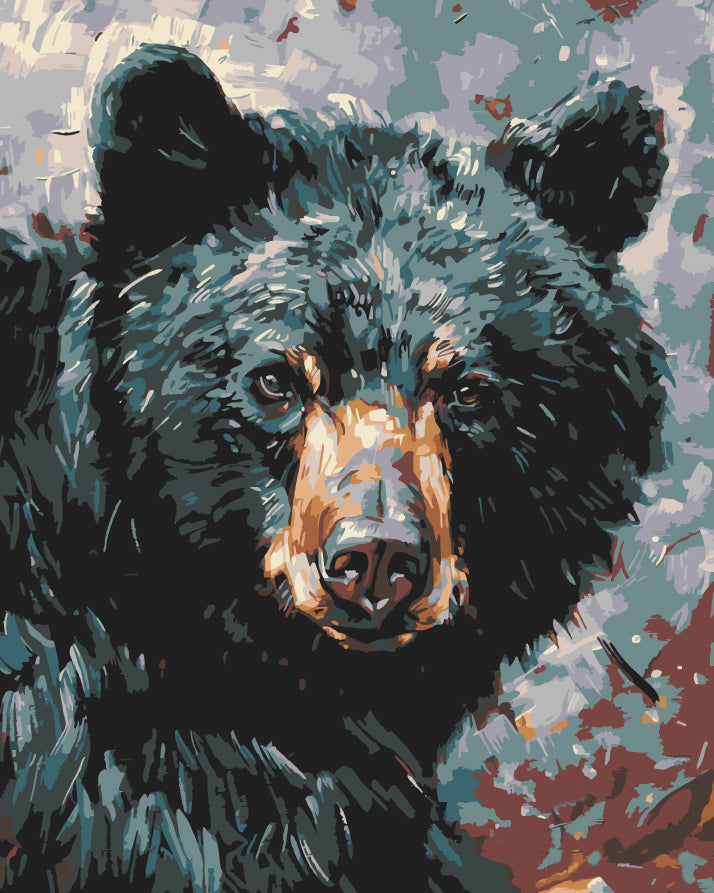 Malen nach Zahlen Schwarzer Bär I