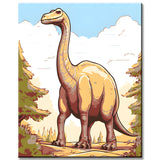 Malen nach Zahlen Dino Illustration