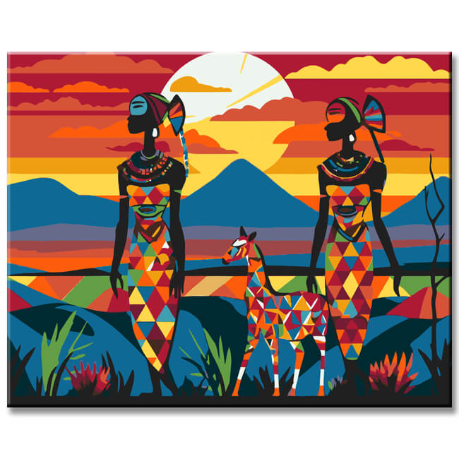 Maasai-Krieger am Kilimandscharo - Malen nach Zahlen