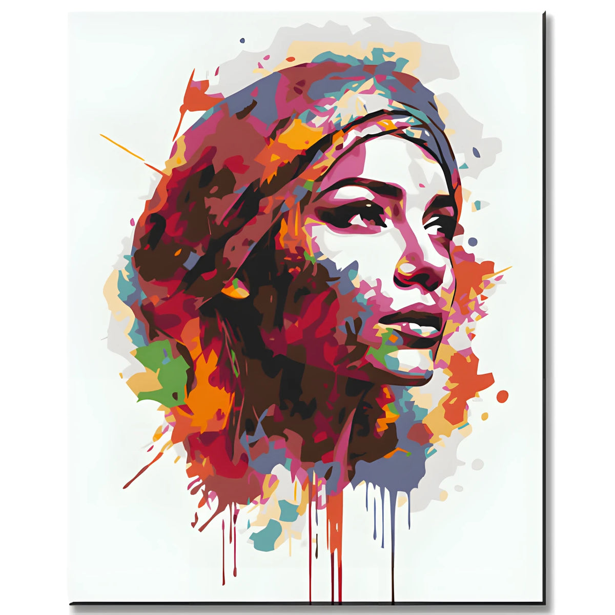 Painting by Numbers: Female Portrait Abstract in Color
