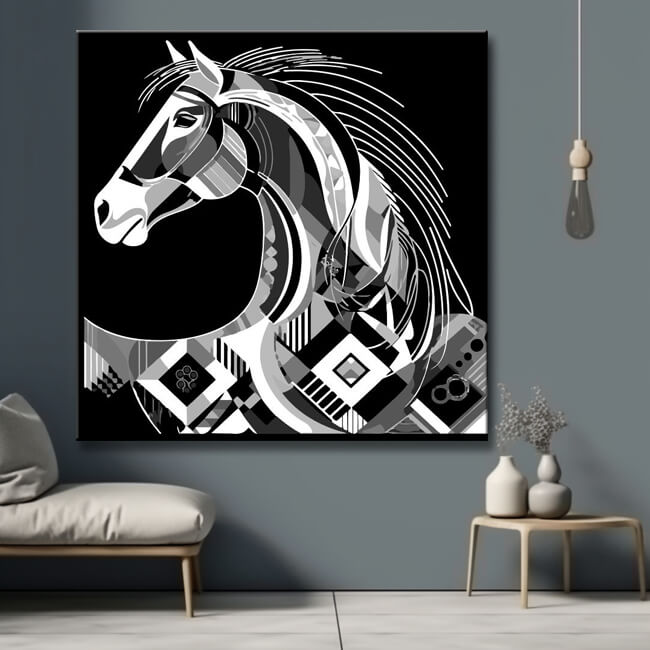 Elegante Schwarz-Weiß-Grafik - Malen nach Zahlen