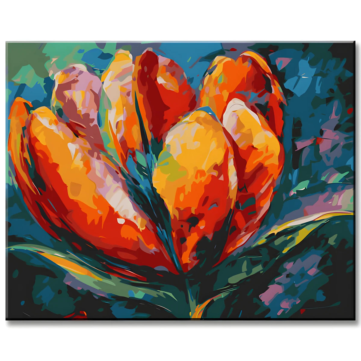 Farbiger Tulpenkelch Malen nach Zahlen