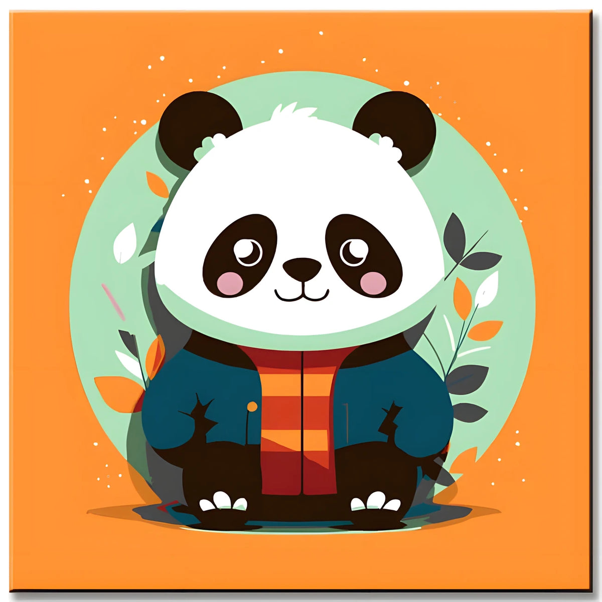 Flacher chinesischer Trend-Panda - Malen nach Zahlen
