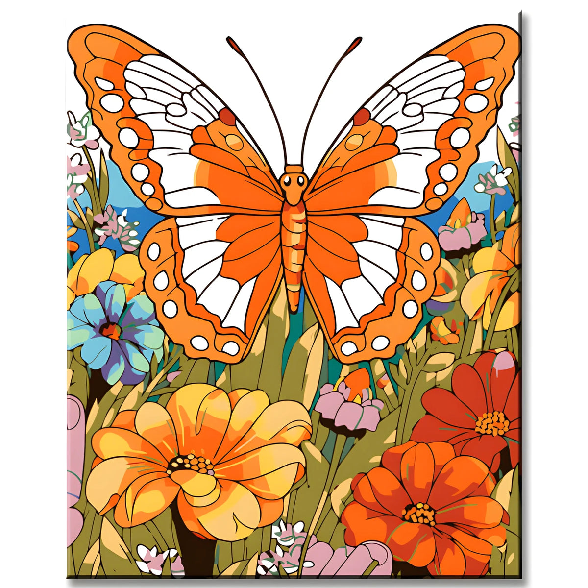 Malen nach Zahlen Schmetterling Orange