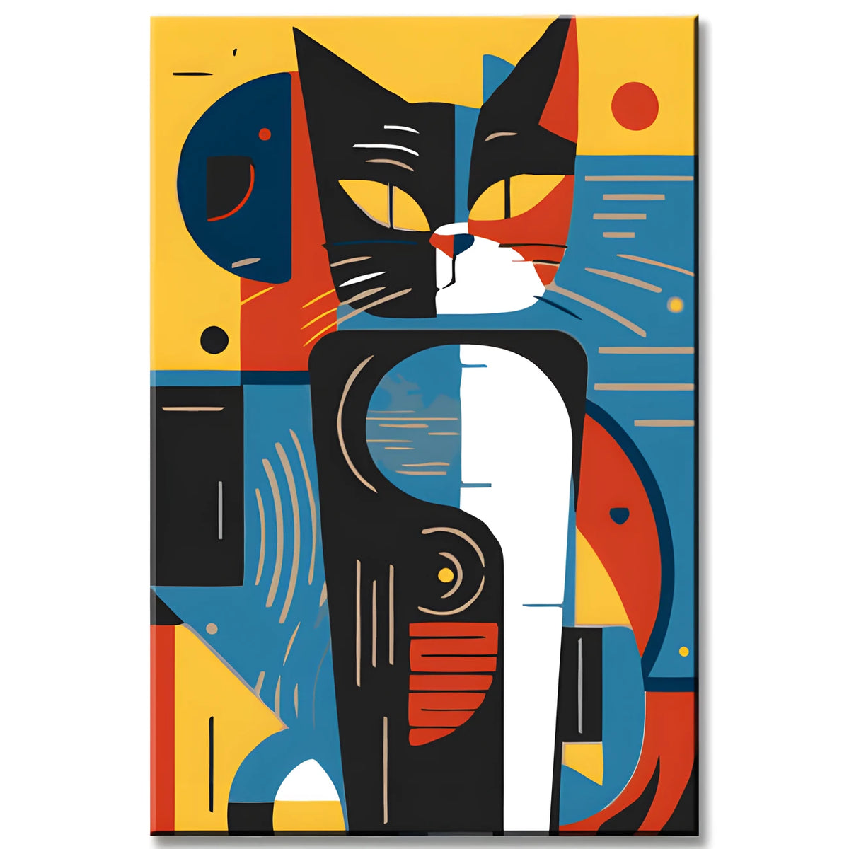 Kandinsky-inspired cat portrait - paint by numbers
