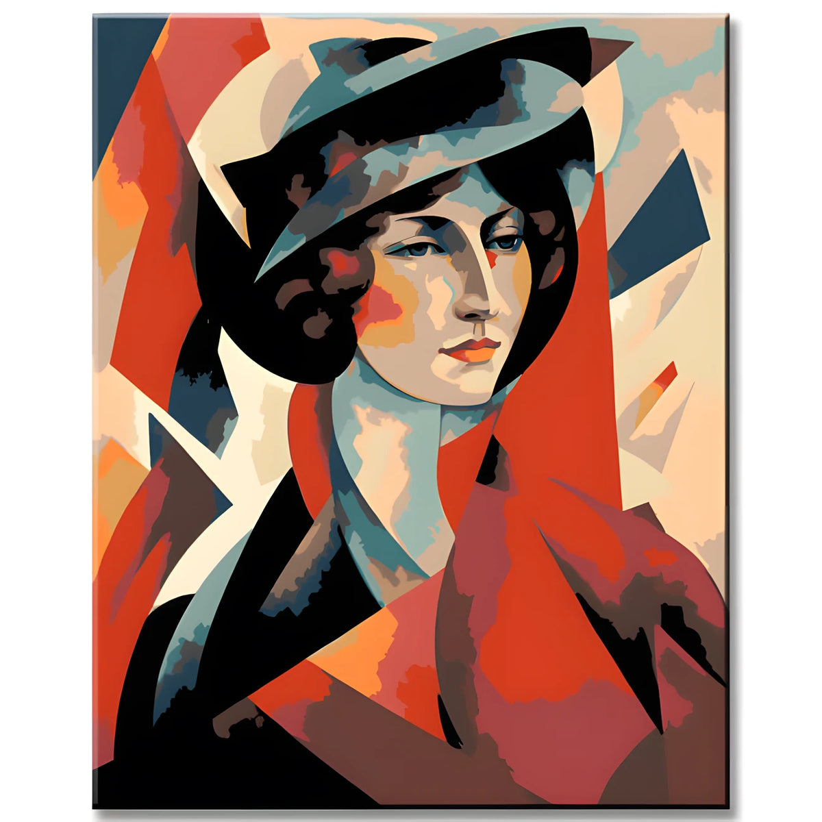 Painting by numbers - Retro portrait of the 40s-50s in the Lyubov Popova style