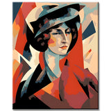 Painting by numbers - Retro portrait of the 40s-50s in the Lyubov Popova style