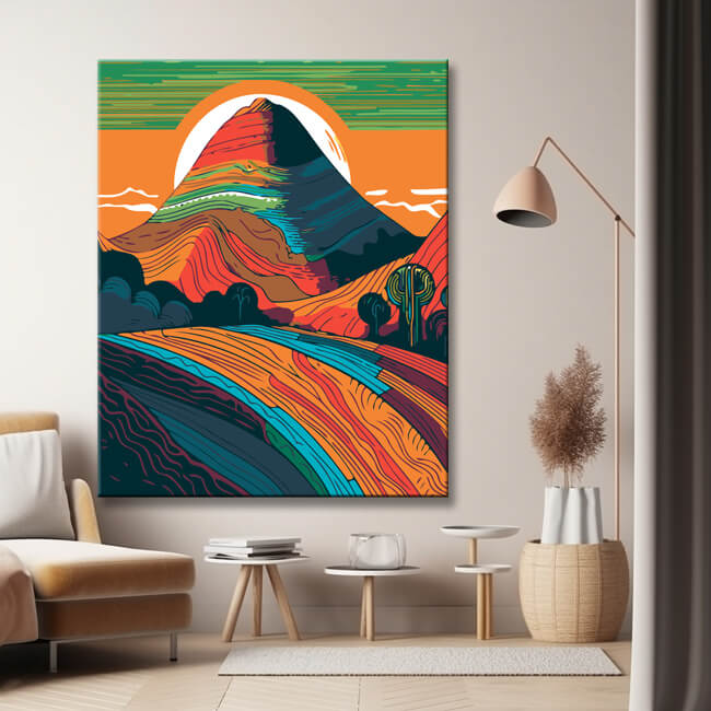 Farbenprächtiges Uluru Malen nach Zahlen - Versand aus DE