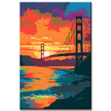Sonnenuntergang Golden Gate Bridge Malen nach Zahlen