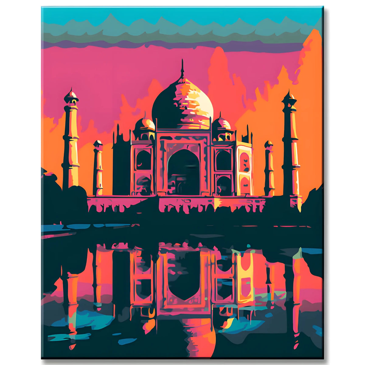 Taj Mahal Pop-Art Malen nach Zahlen