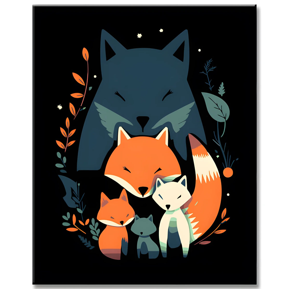 Paint by Numbers for Kids Fox Illustration