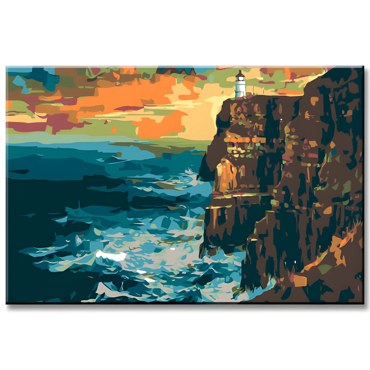 Farbenfrohe Illustration Klippen von Moher Malen nach Zahlen