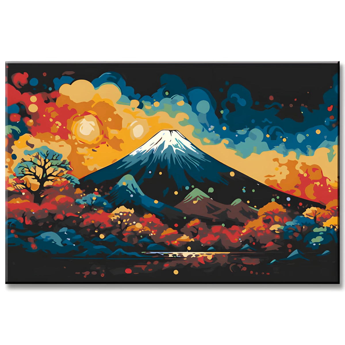 Mount Fuji Japan with sunrise from above