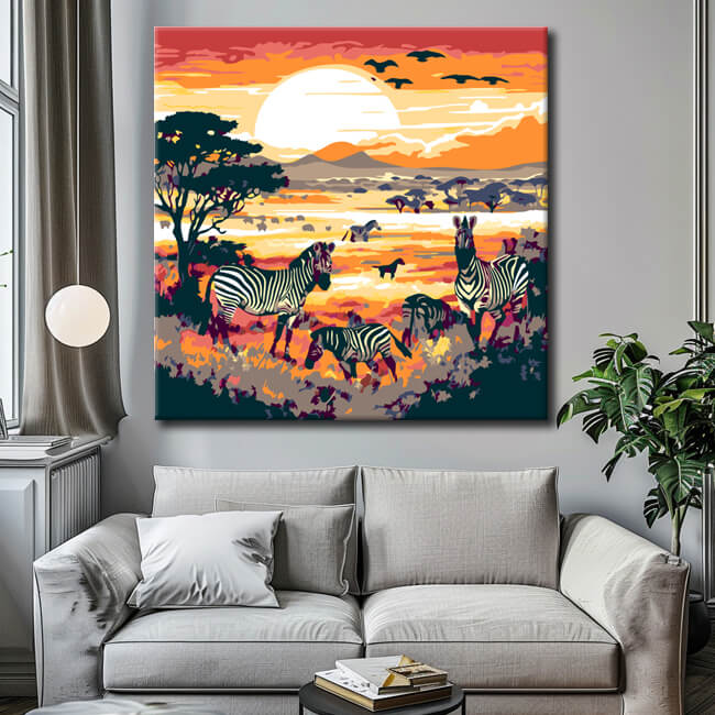 Malen nach Zahlen Serengeti Savanne