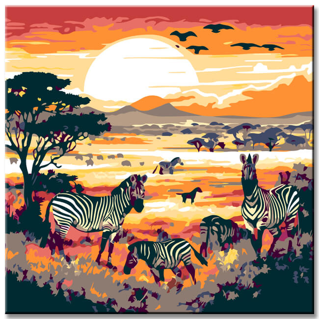Malen nach Zahlen Serengeti Savanne