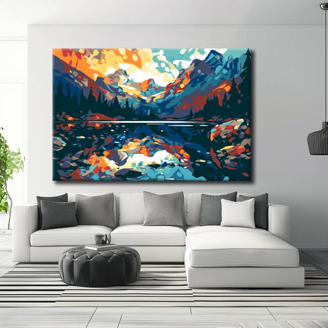 Malen nach Zahlen Illustration Glacier-Nationalpark