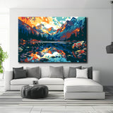 Malen nach Zahlen Illustration Glacier-Nationalpark