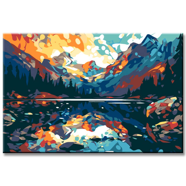 Malen nach Zahlen Illustration Glacier-Nationalpark